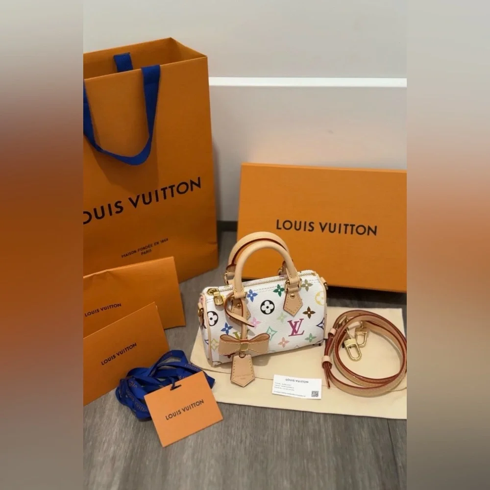 Louis Vuitton x Murakami Nano Speedy White Multicolor Monogram - Picture 7 of 10